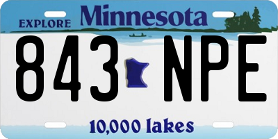 MN license plate 843NPE