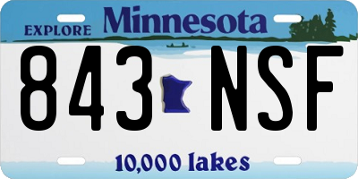 MN license plate 843NSF