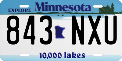 MN license plate 843NXU