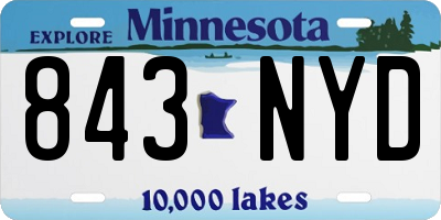 MN license plate 843NYD