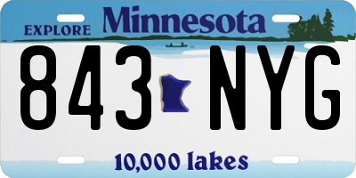 MN license plate 843NYG