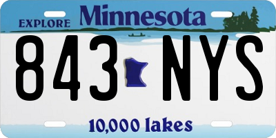 MN license plate 843NYS