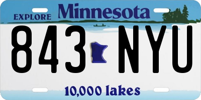 MN license plate 843NYU