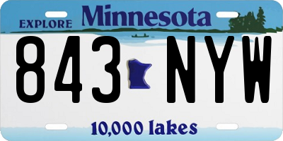 MN license plate 843NYW