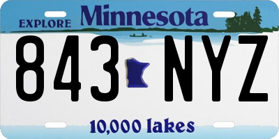 MN license plate 843NYZ
