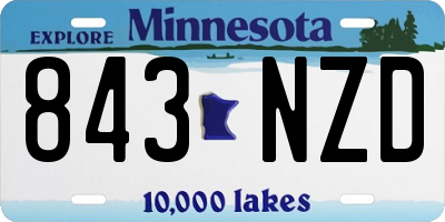 MN license plate 843NZD