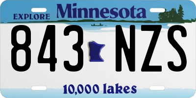 MN license plate 843NZS