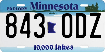 MN license plate 843ODZ