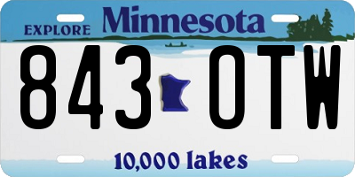 MN license plate 843OTW