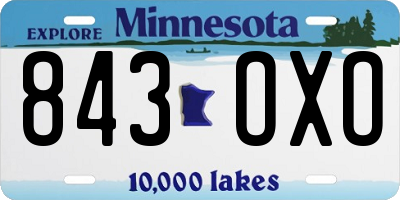 MN license plate 843OXO