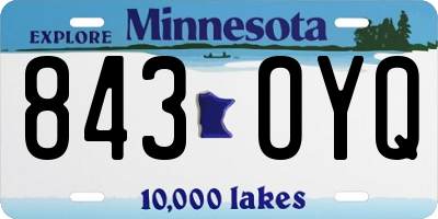 MN license plate 843OYQ