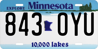 MN license plate 843OYU