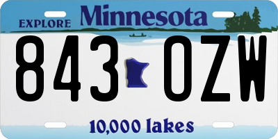 MN license plate 843OZW