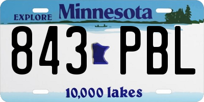 MN license plate 843PBL
