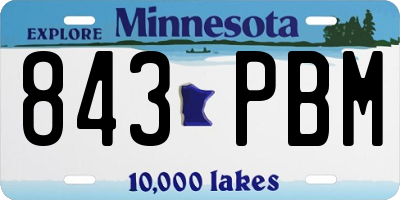 MN license plate 843PBM