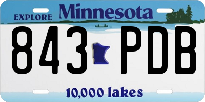 MN license plate 843PDB