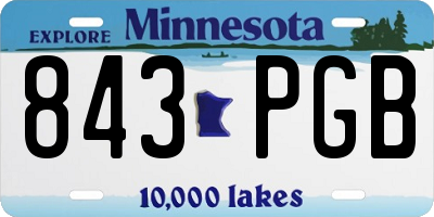 MN license plate 843PGB