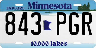 MN license plate 843PGR