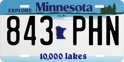 MN license plate 843PHN