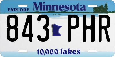 MN license plate 843PHR