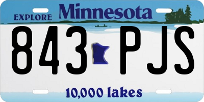 MN license plate 843PJS