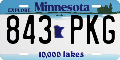 MN license plate 843PKG