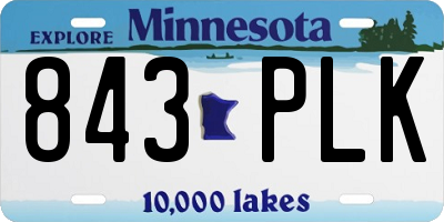 MN license plate 843PLK