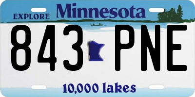 MN license plate 843PNE