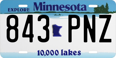 MN license plate 843PNZ