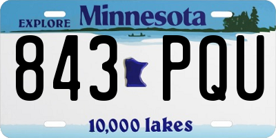 MN license plate 843PQU