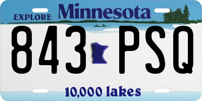 MN license plate 843PSQ