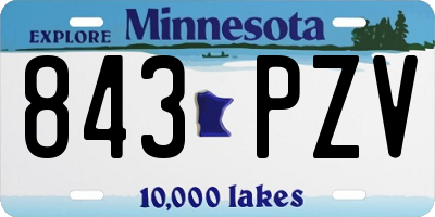 MN license plate 843PZV