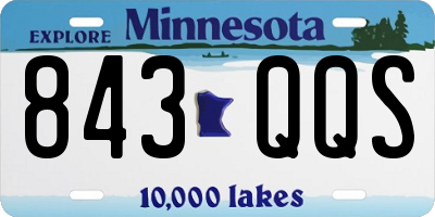 MN license plate 843QQS
