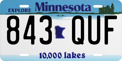 MN license plate 843QUF