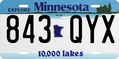 MN license plate 843QYX