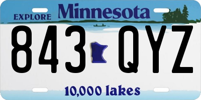 MN license plate 843QYZ