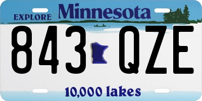MN license plate 843QZE
