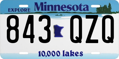MN license plate 843QZQ