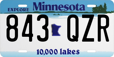 MN license plate 843QZR