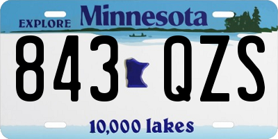 MN license plate 843QZS