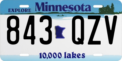 MN license plate 843QZV