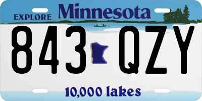 MN license plate 843QZY