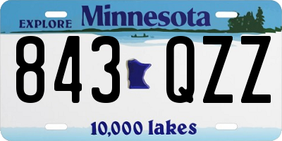 MN license plate 843QZZ