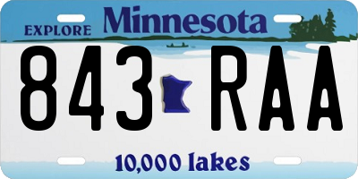 MN license plate 843RAA