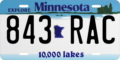 MN license plate 843RAC