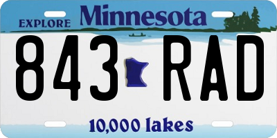 MN license plate 843RAD