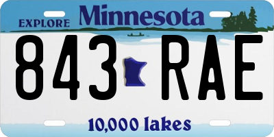 MN license plate 843RAE