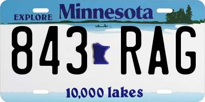 MN license plate 843RAG