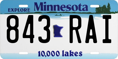 MN license plate 843RAI