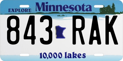 MN license plate 843RAK